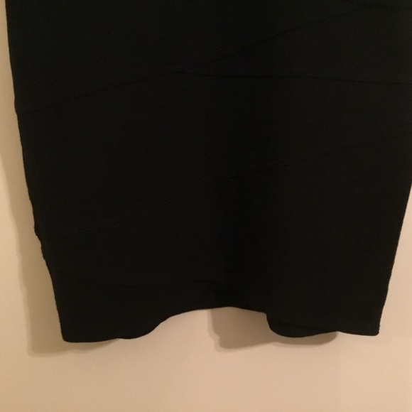 Vintage Black Dress Medium Sheath Stretch Mini Bodycon - Picture 3 of 8